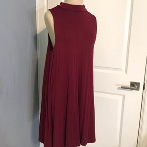 Maroon tank T-shirt dress